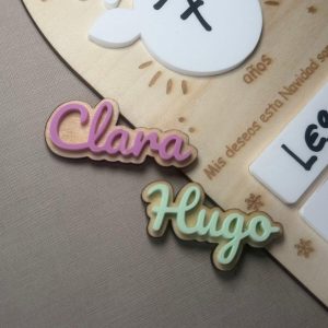 Nombre personalizado de metacrilato para placa de deseos de Papá Noel Nombre infantil personalizado en metacrilato para placa de Navidad Nombre adicional personalizado para placa Lista de Deseos de Papá Noel Nombre en metacrilato personalizado para placa de deseos de Navidad Complemento personalizado para placa Lista de Deseos de Papá Noel Nombre personalizado para placa de deseos navideños para niños