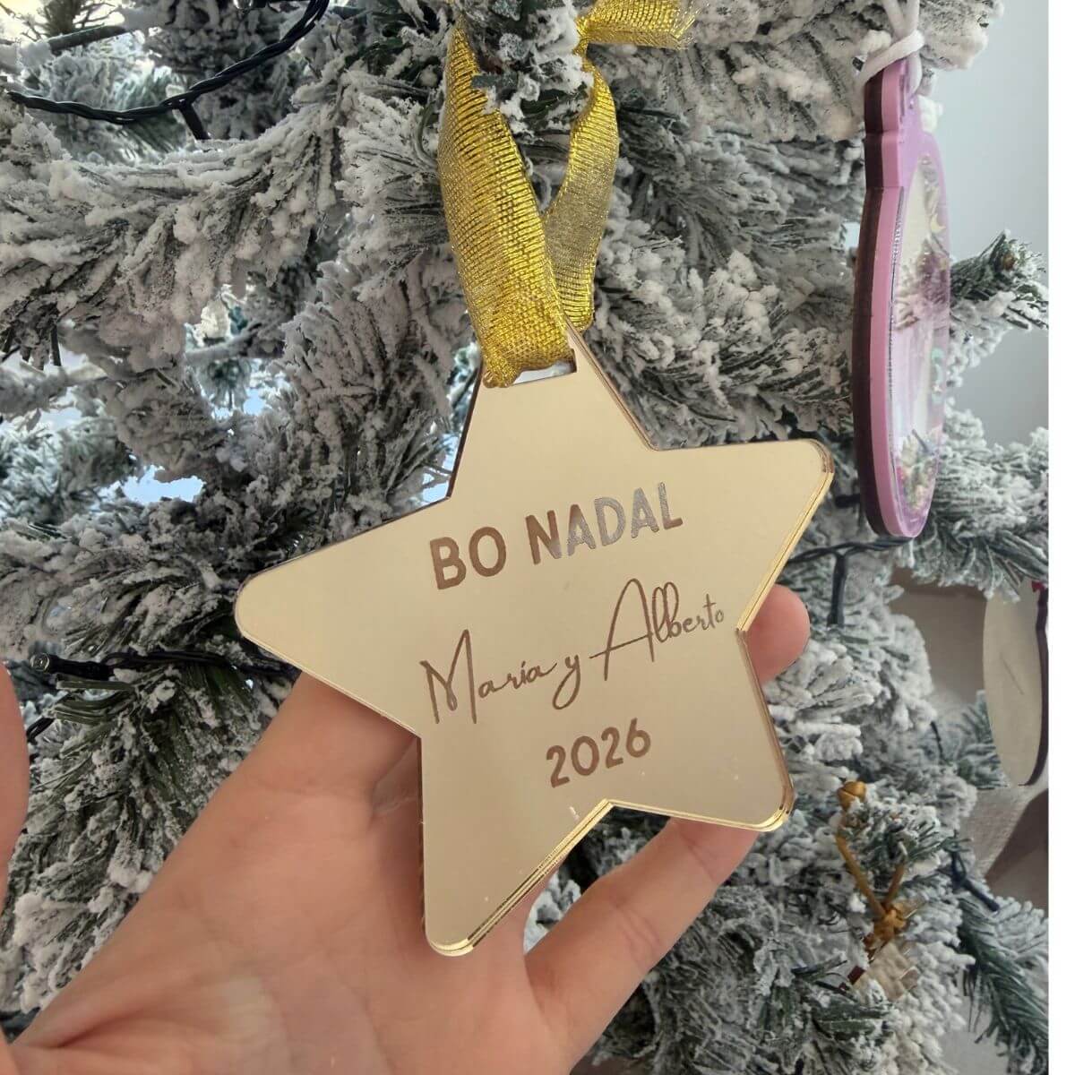 Estrella de Navidad espejo personalizada con nombre Estrella espejo personalizada para árbol de Navidad Adorno de Navidad en metacrilato espejo personalizado Estrella navideña espejo con nombre personalizado Estrella personalizada de Navidad para decorar el árbol Adorno estrella espejo personalizado para Navidad